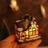 Gift Figurine Mini Miniatures Resin Craft Village House Ornament LED Light Christmas Decoration