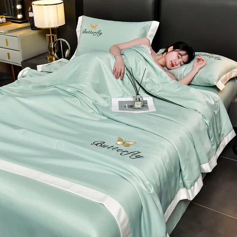 Meng Huoban Butterfly Dance Embroidered Washable Soybean Fiber Summer Quilt 150x200cm Single Quilt