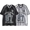 American Retro Sports Jersey Short-sleeved Fans European and American Street Tide Brand Loose Fan Version