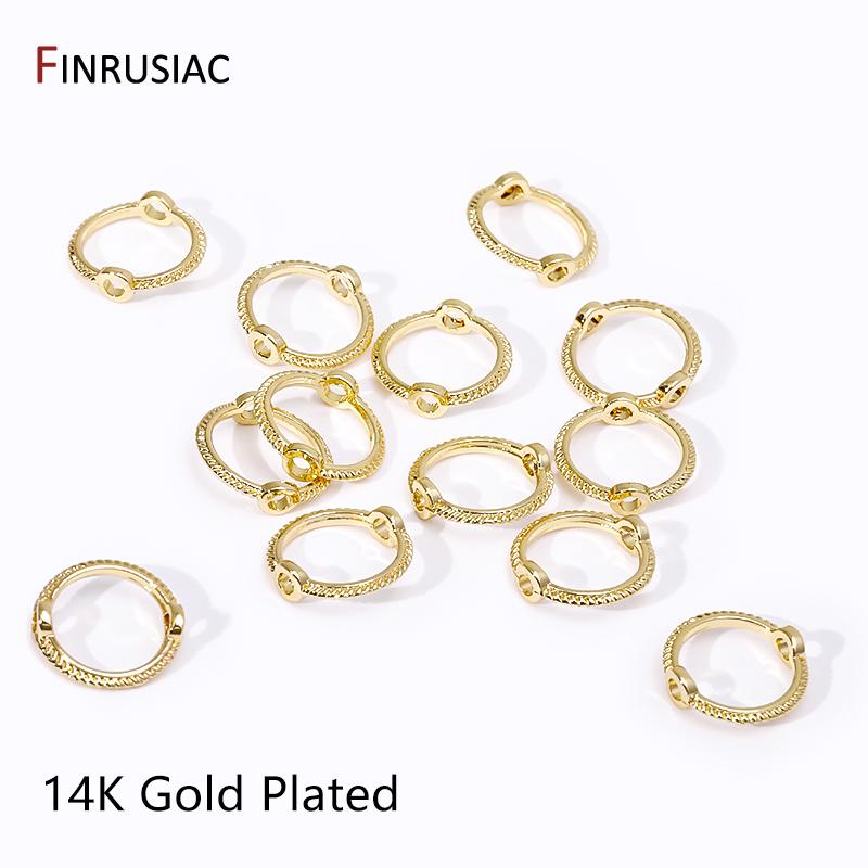 

Позолоченная латунь 14K/18K, Круглая рамка-бусина, Соединители-кольца с сквозным отверстием для изготовления ожерелий, браслетов, бижутерии, Фурнитура 6mm-20 pieces