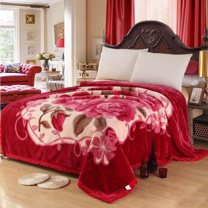 Double-Layer Thickened Raschel Blanket for Adults and Children