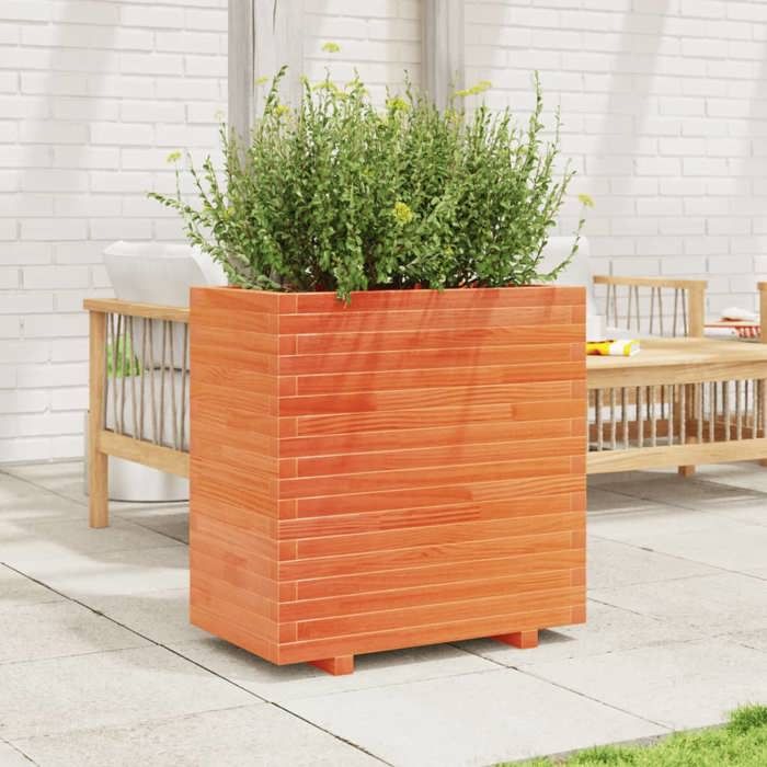 VidaXL Planter Wax Brown 70x40x72 Cm Solid Pine Wood, Outdoor Planter, Flower Box, Tomato Planter, 3282631