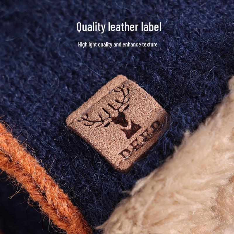 Doppellagige fingerlose Schreibhandschuhe aus Samt für Herren – Wärme im Winter