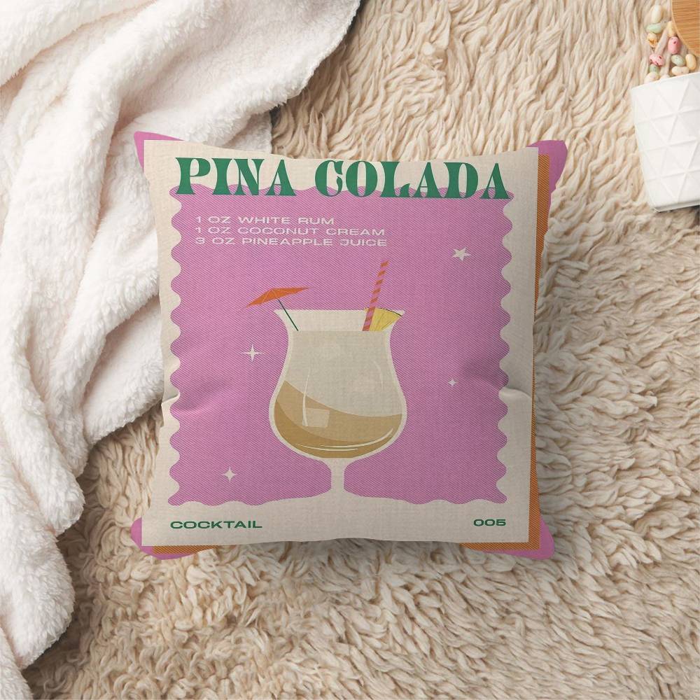 Colorful Cocktail Drink Pillowcase Toon Gift Cushion Cover Bedroom Home Sofa Chair Seat Decor Pillow Case