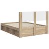 Bed Frame with Storage Space and Headboard Sonoma Oak 120 x 200 cm