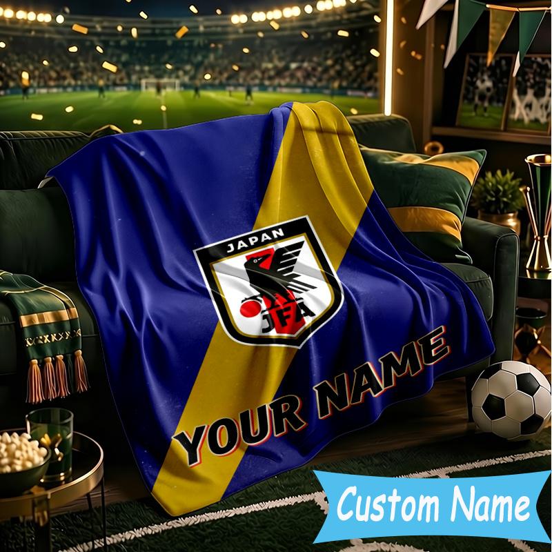 Custom Personalized Blanket Japan Football Association Soft Throw Blanket, Suitable for Family and Friends, Sofa Blanket,Home Decor Christmas gift