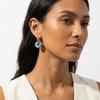 YF7031 Trendy Non Tarnish Hypoallergenic Jewelry 18K PVD Gold Plated Stainless Steel Natural Stone Agate Gemstone Hoop Earring