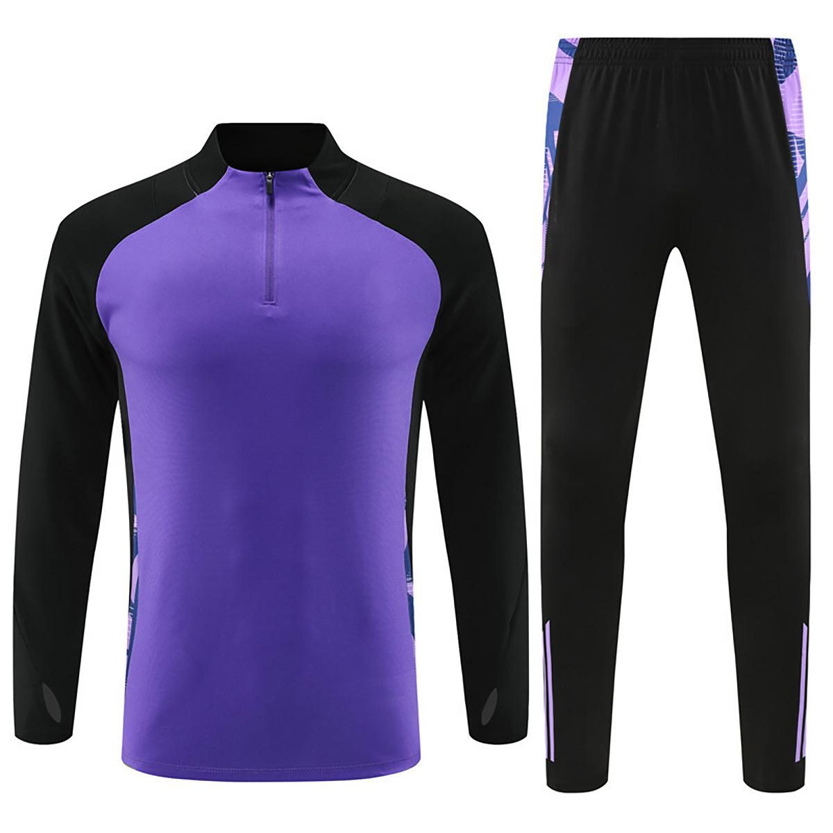 German Purple Small Adi Version] Semi-Zipper Training Clothes, Football Clothes, And Jackets Support Customization M фиолетовый