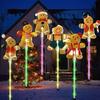 Solar Christmas Stake Lights Santa Lawn Decor for Yard Waterproof Outdoor Holiday Pathway Lights Easy Installation Garden Wall Crack Lighting