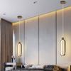 Modern Minimalist LED Pendant Light Chandelier For Hotel Bedrooms Dining Living Room Black Gold Decor Circular Hanging Lamp