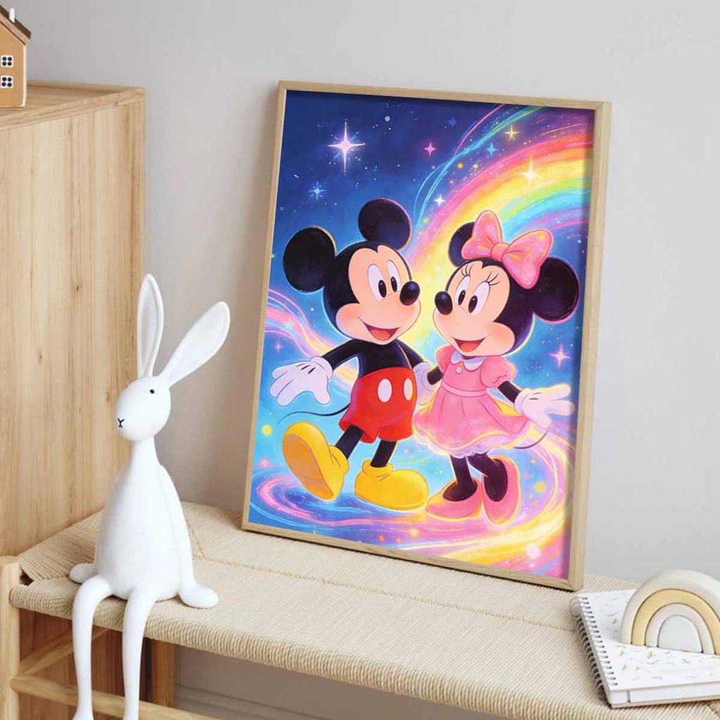 Disney Diamond Art Painting Kit Mickey Minnie Love Rainbow Stars Home Wall Decor Handmade Gift