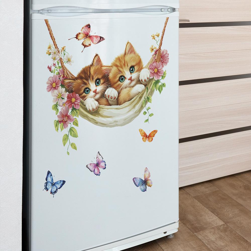 Self Adhesive Cat Hammock Decorative Wallpaper Waterproof Peel and Stick Removable Wall Sticker for Home Decor