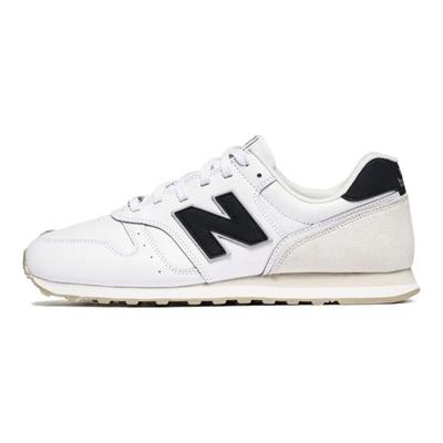 NB 373 Retro Sznurowane Patchwork Skóra Syntetyczna Niskie Casualowe Buty do Biegania Unisex sneaker Biały Czarny ML373PA2