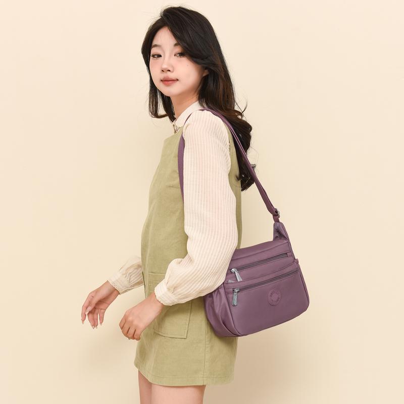 Crossbody-Tasche mit großem Fassungsvermögen Damen Leichte Wasserabweisende Nylon-Umhängetasche Muttertasche