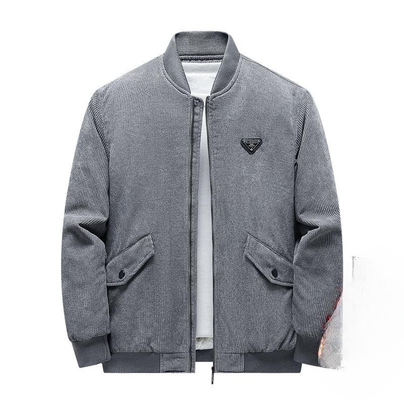 Autumn and Winter Velvet Thickened Cotton-padded Clothes Men's Middle-aged Loose Outdoor Casual Tooling Multi-pocket Corduroy Jacket Men