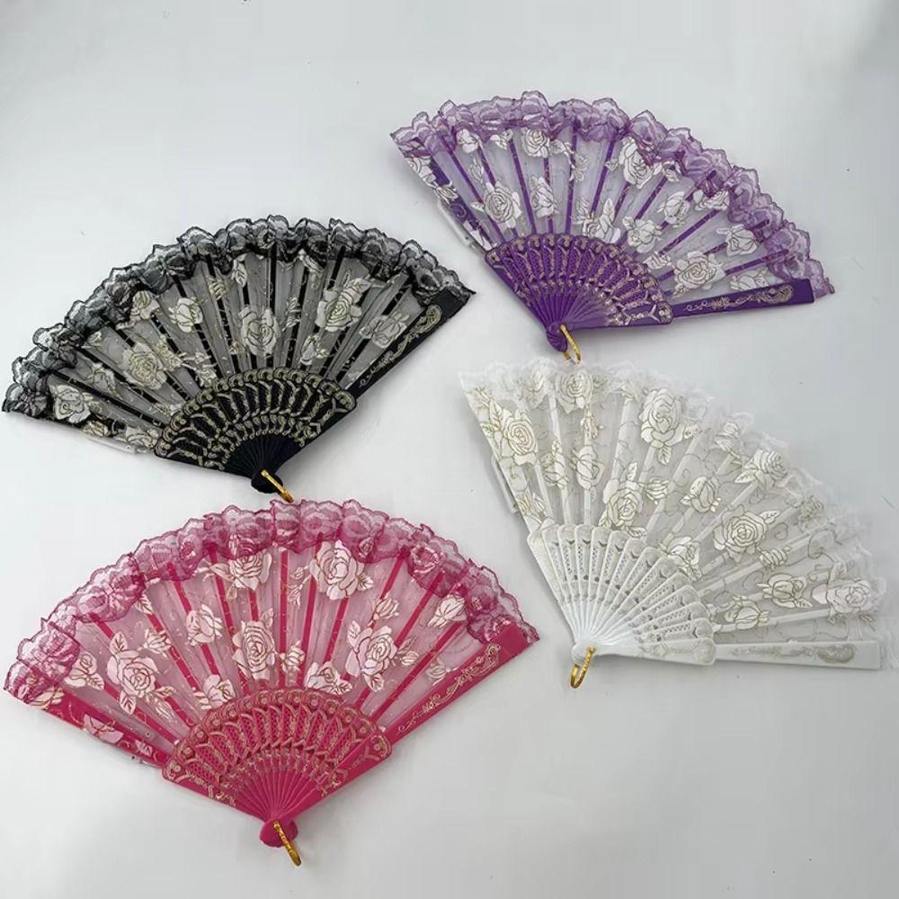 Portable Glow Folding LED Fan Colorful LED Luminous Fan Dancing Light Fan  Party Performance