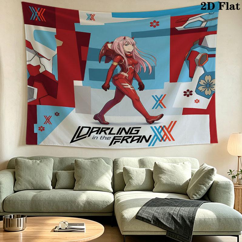 Franxx Wall Tapestry Aesthetic Wall Hanging Printed Fabric Blanket Decorative Tapestries For Bedroom Living Room Home Decor