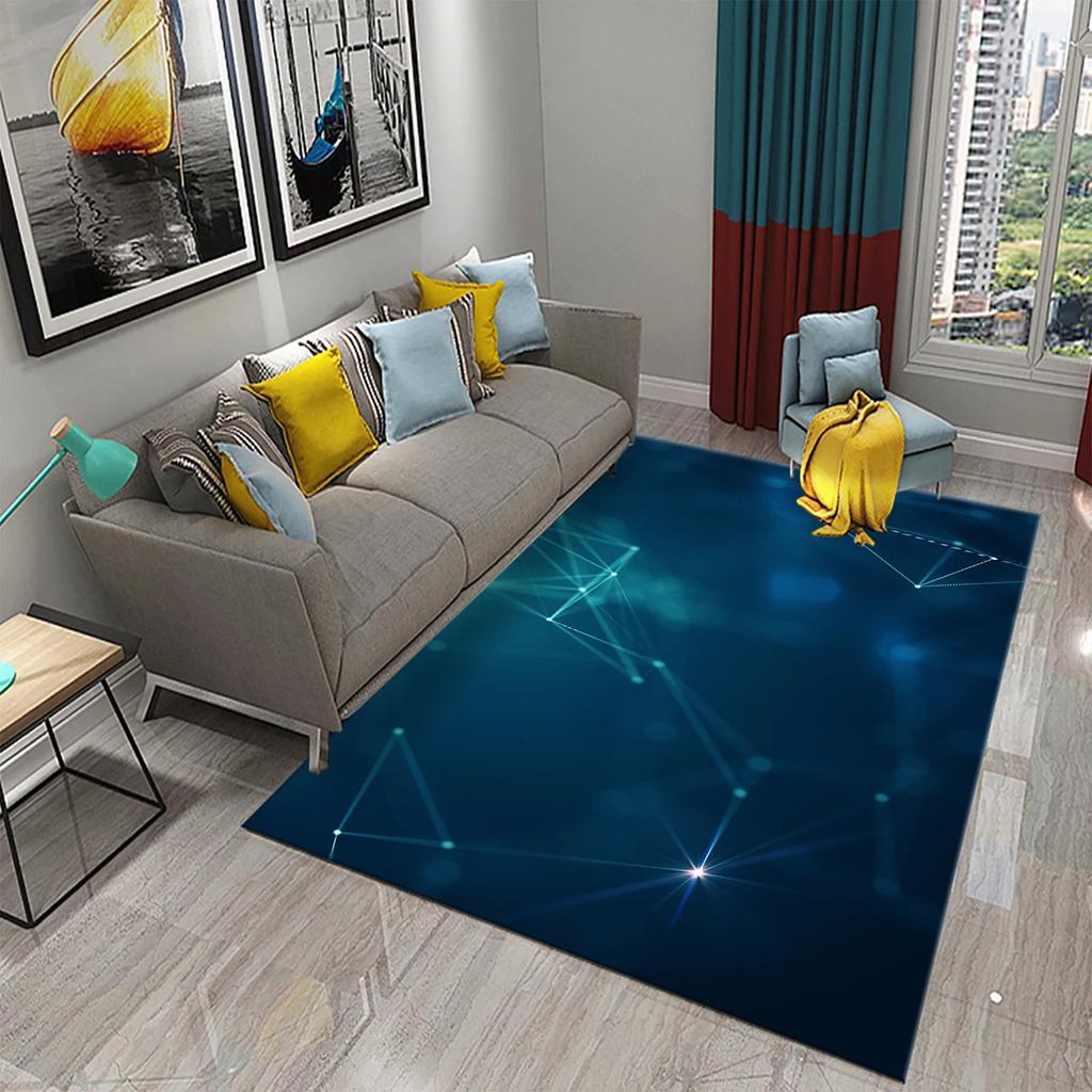 Glänzender Diamant Schwarz Teppich Kreatives Design Teppich für Erwachsene Modern Abstrakt Geometrische Teppiche Schlafzimmer Wohnzimmer Bereich Dekor Fußmatte