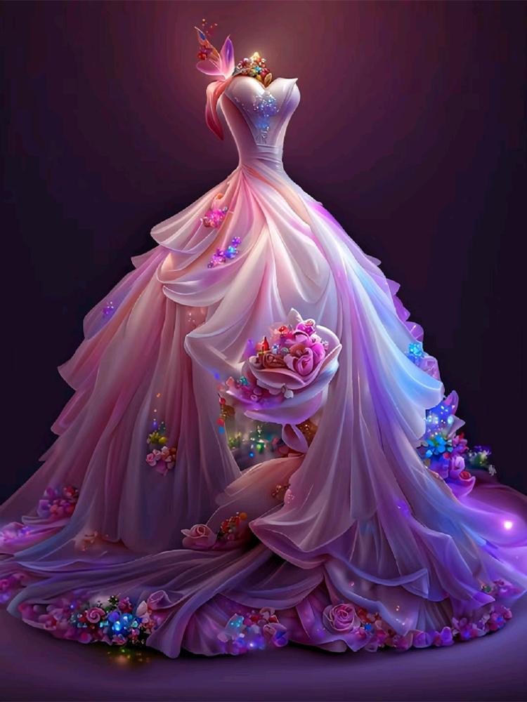 5D DIY Diament Malowany Anioł Elegancki Wodny Diament Damska Sukienka Diamentowa Sztuka Zestaw Biżuteria Haft Dekoracja Prezent