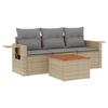 VidaXL Salon de Jardin avec Coussins 4 pcs, Canapés de Terrasse, Ensemble de Meubles de Patio, Mobilier d'Extérieur, Mélange 3256766