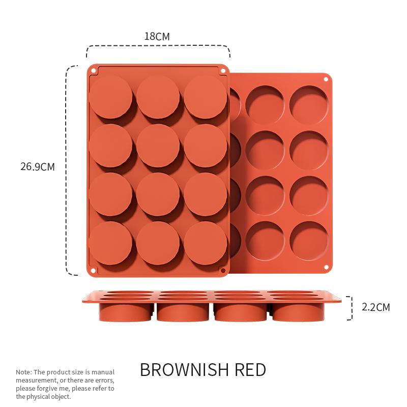Chocolate Covered Oreos Mold 12-Cavity Non-Stick Round Silicone Oreo Cookie Molds for Chocolate Candy Mini Cakes Jelly Ice Cube