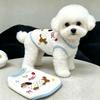Lightweight Dog Vest Dachshund Schnauzer Bichon Teddy - Cartoon Style Cotton Blend Sleeveless Top In White Blue Pink