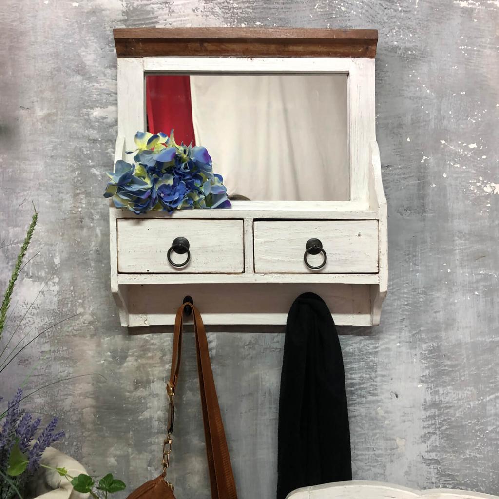 Shabby chic mirror cabinet made of reclaimed wood