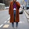 Women Outwear Long Sleeve Lamb Hair Lapel Warm Coat Plush Jacket Overcoat