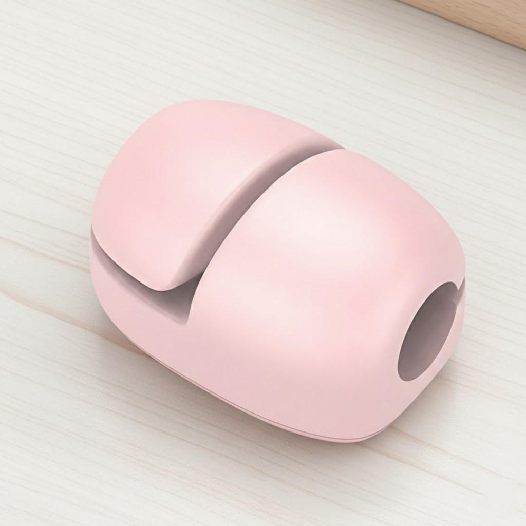 

Silicone Cable Holder Clips USB Organizer Desktop Clamps Self Adhesive Cord Management Tidy Wire Winder рожевий