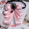 Fabric Bowtie Crystal Collar Flower Brooch Accessories Bow Tie  British Style
