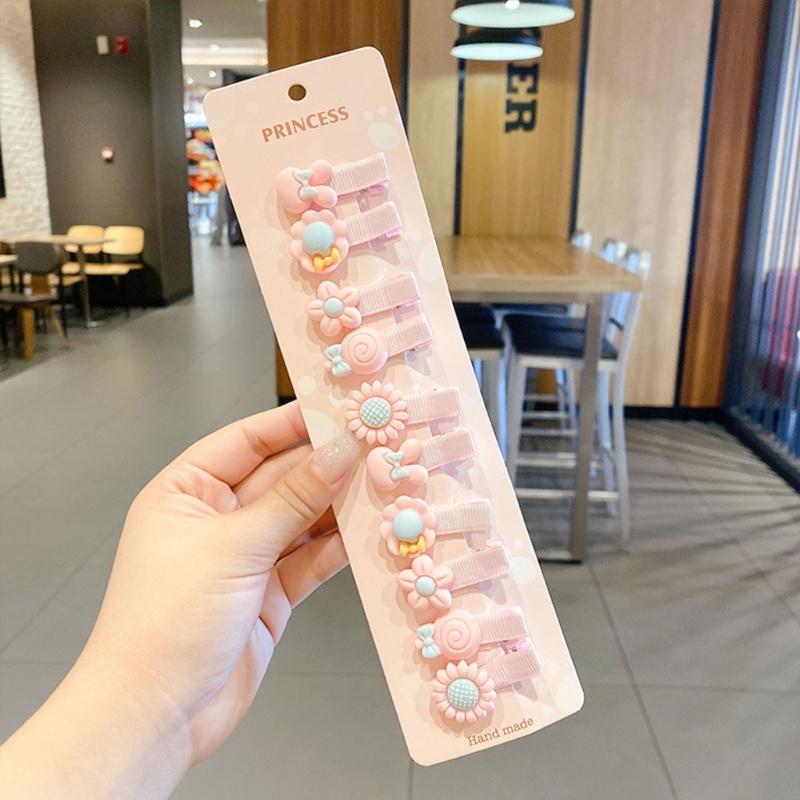 Hair Clips for Baby Girls 10PCS Non-Slip Candy Color Hairpins Cute Princess Hair Barrettes Set Toddler Sweet Headdress