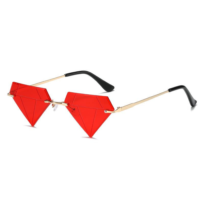 Frameless sunglasses, European and American personalized street show diamond glasses, hip-hop sunglasses