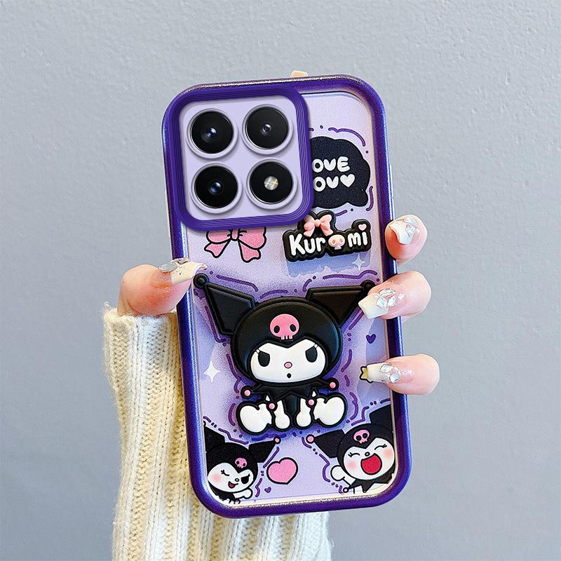 KEYSION Nárazuvzdorné pouzdro pro Xiaomi POCO F6 Pro se šňůrkou Měkký silikonový roztomilý 3D kreslený panáček Kryt na telefon pro POCO X6 Pro 5G