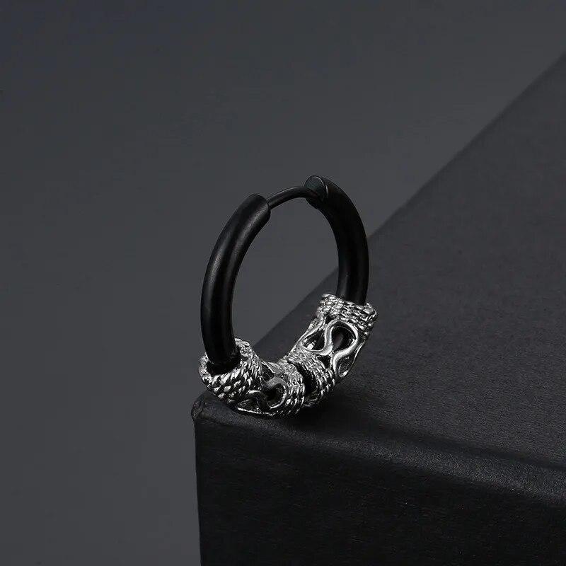 

Винтажные серьги из нержавеющей стали с узором тибетского дракона, серьги-гвоздики с геометрическим рисунком в стиле панк, ювелирные изделия для ушей, вечерние подарки для женщин и мужчин 1pair