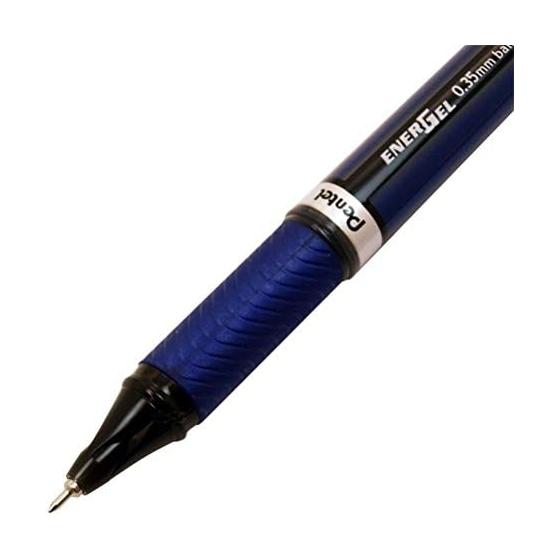Pentel EnerGel Euro Gel Pen, 0.35mm, Blue Barrel, Black Ink, BLN23-A
