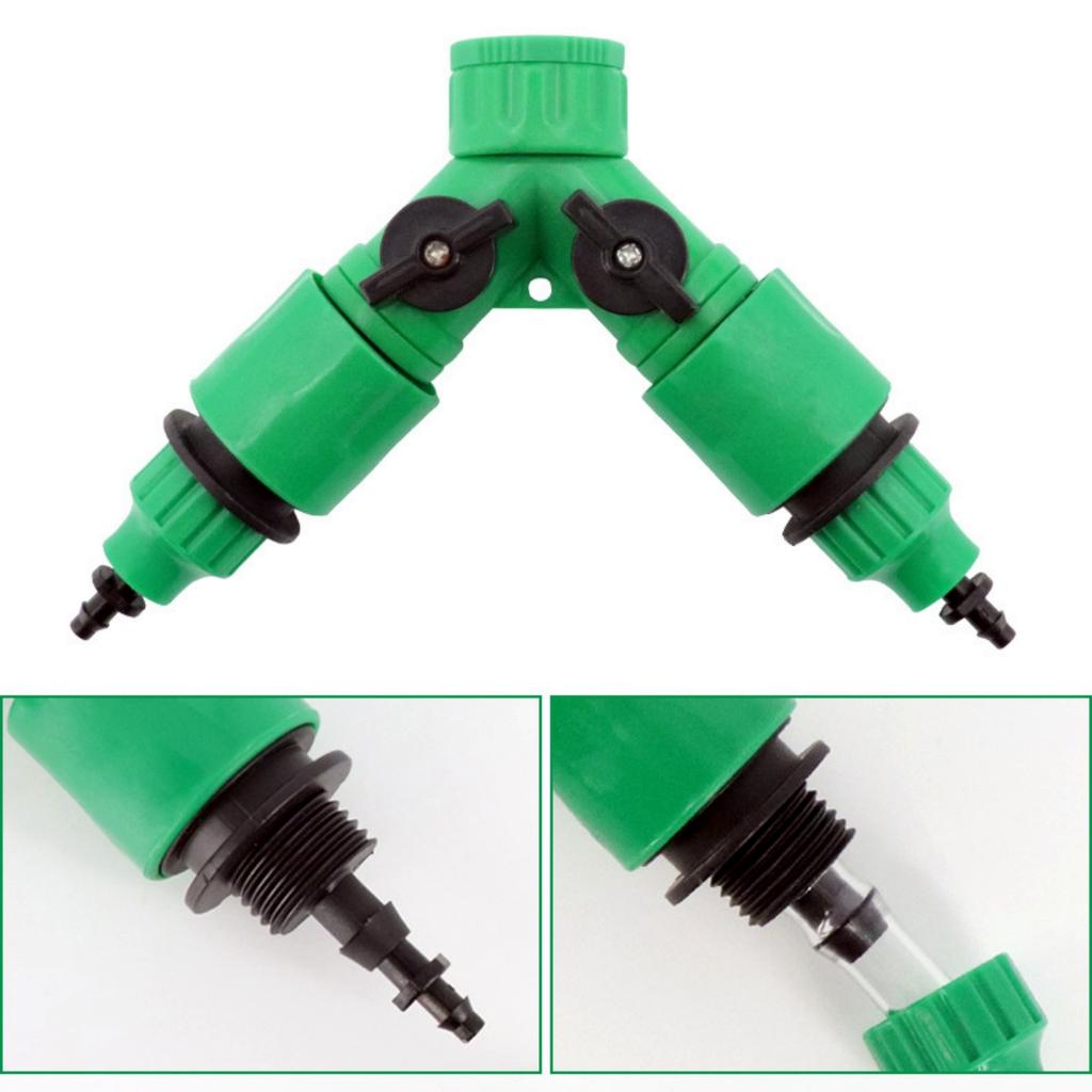 Y-vormige 3-wegklep Kit Tuinirrigatie Kraan 16mm Snelnippel Connector Automatisch Plantenwaterapparaat Verbinding Met Schakelaar