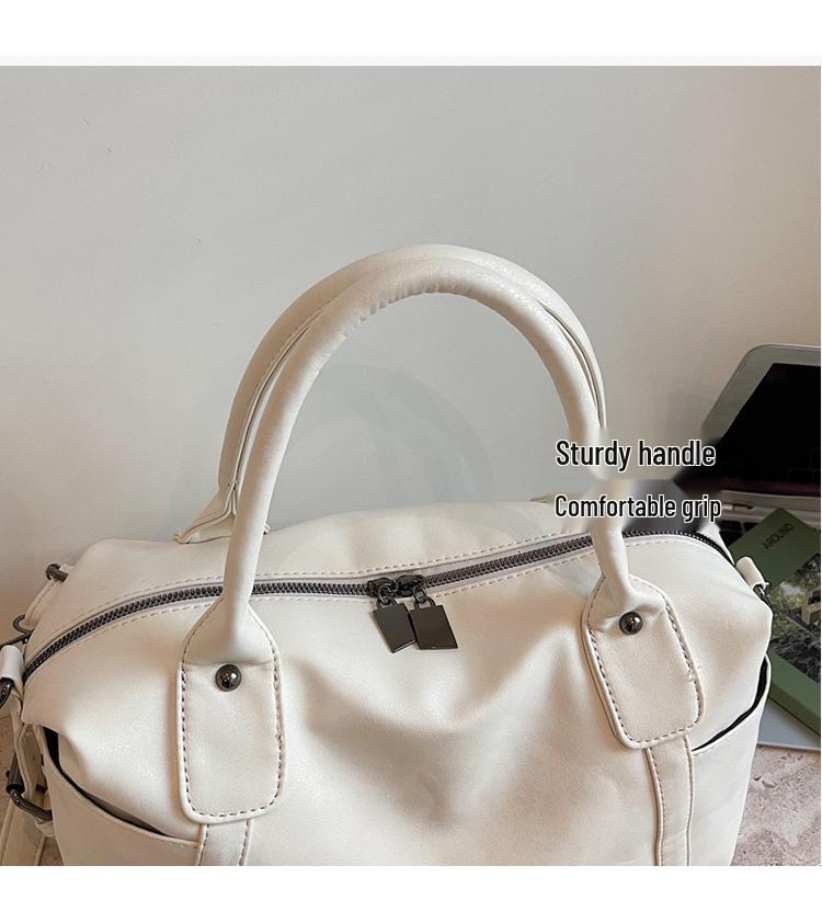 Women's Luxury Soft Leather Boston Bag - Large Capacity, High Texture, Versatile Handheld & Crossbody for Commuting
