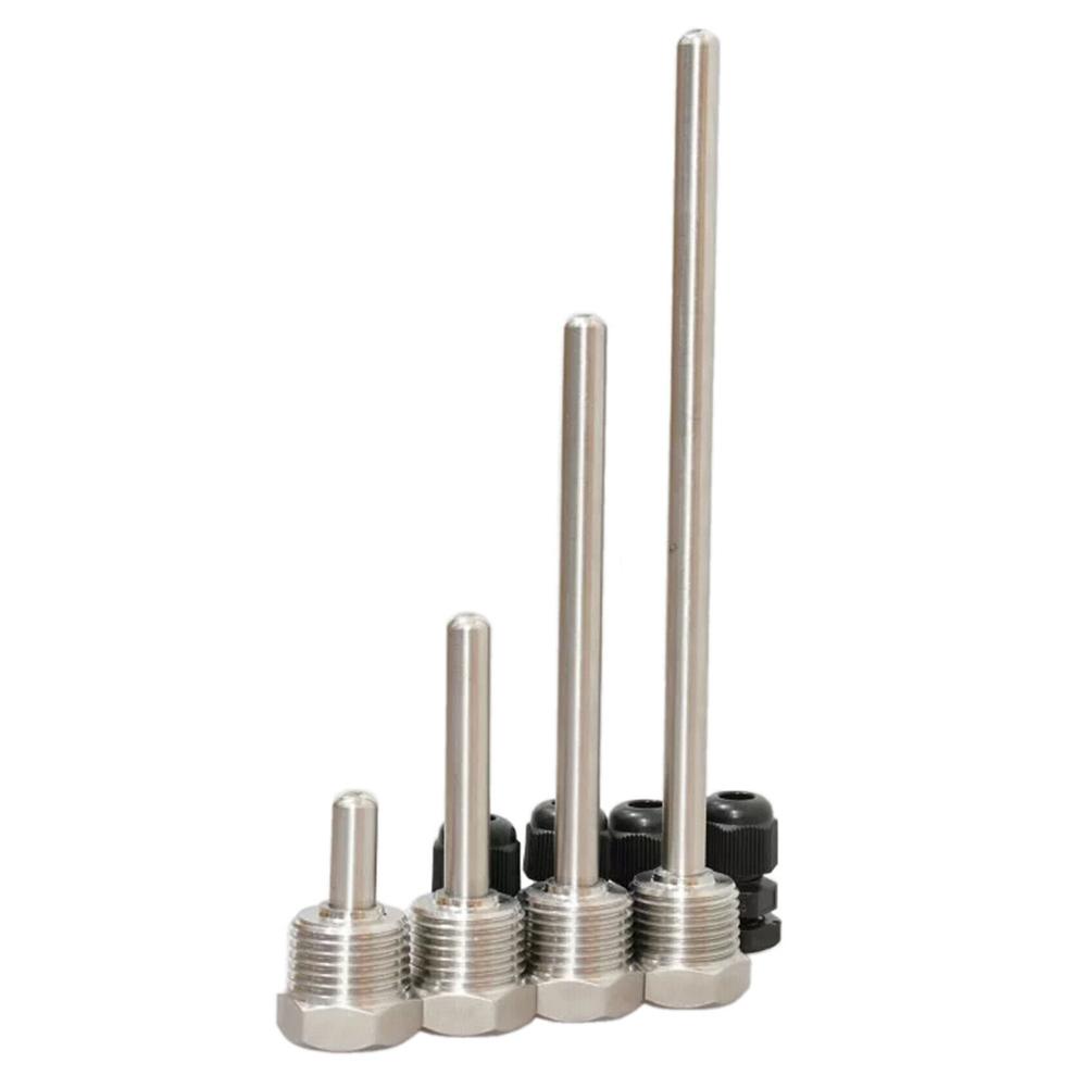 2 Peças Poços Termométricos Aço Inoxidável Luvas de Imersão Rosca de 3/4 de Polegada 30/50/100/150mm Sensor de Temperatura Termômetro Poço Termométrico
