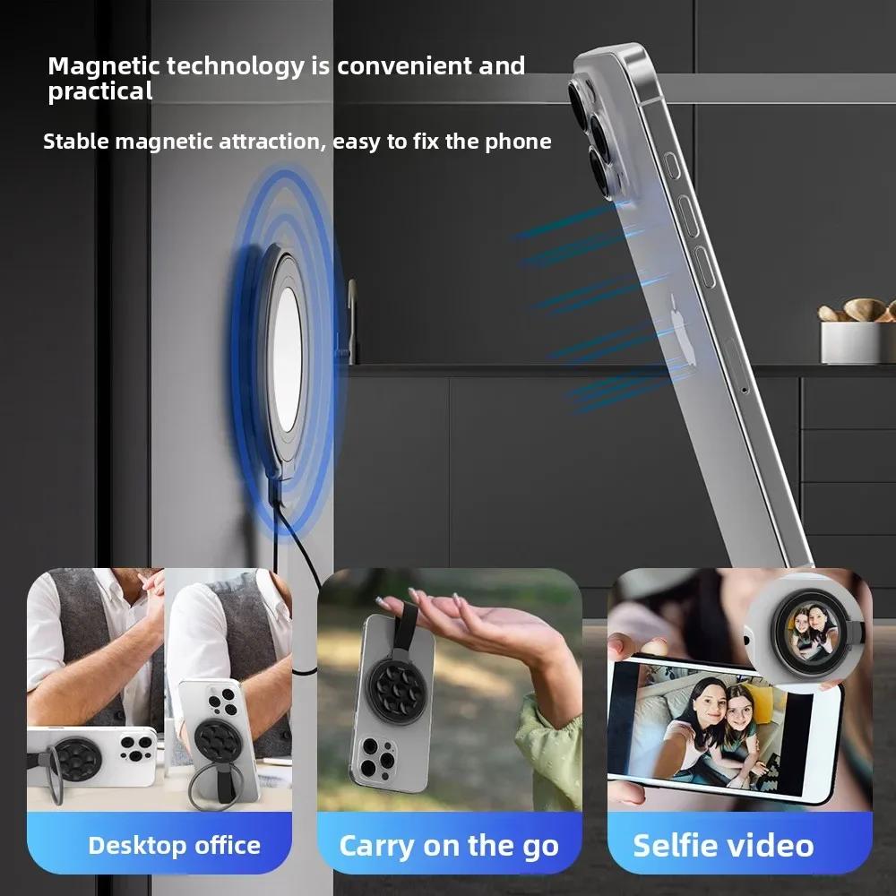 MagSafe Magnetic Ring Phone Stand | Silicone Suction Cup, Stable Hold | Universal for All Phones, Desktop/Car/ Glass/Kitchen Use