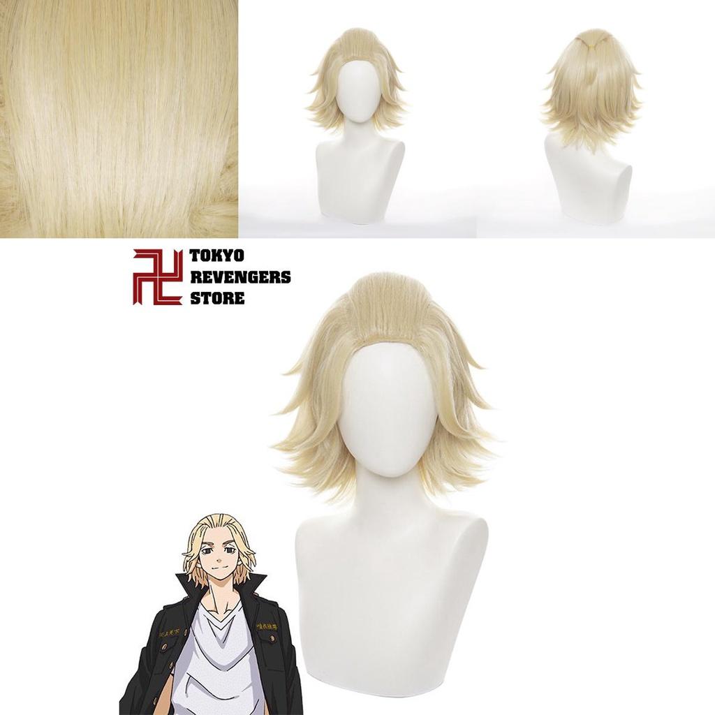 Tokyo Revengers Sano Manjiro Mikey Golden Hairpiece Cosplay Wig For Halloween Carnival Props