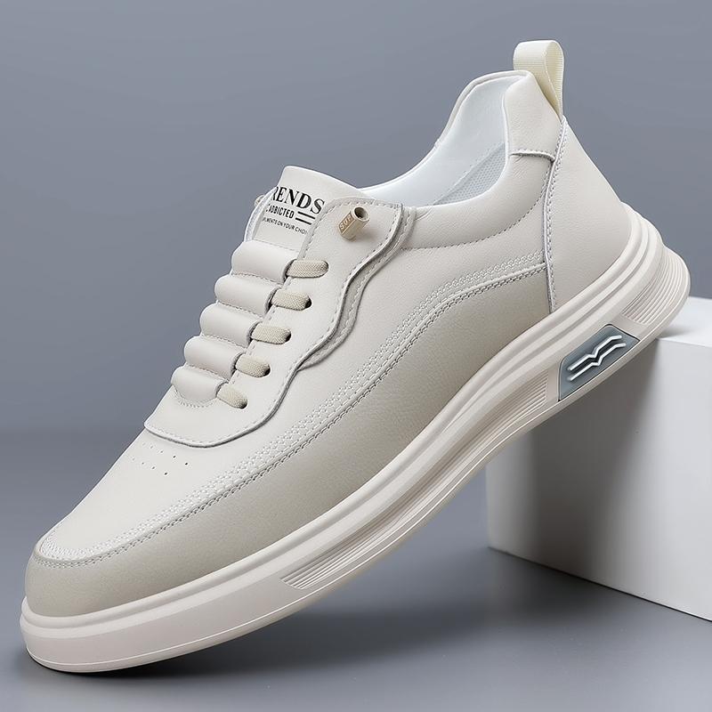 Fashion 2025New Brand Mens Casual Leather Board Shoes Outdoor Antiskid Flats High End Fashion Lace Up Shoes Tenis Masculino Walking Shoe