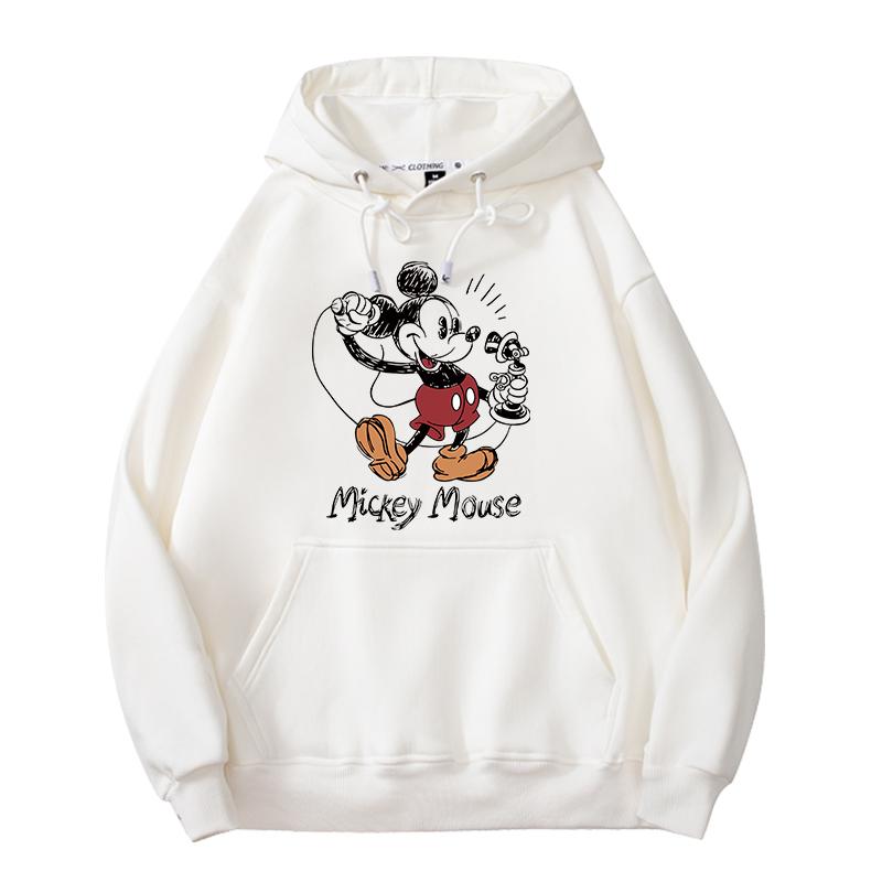 

Mickey sweater female Disney new oversize autumn American hooded sweater cartoon hoodies women anime hoodie clothes S