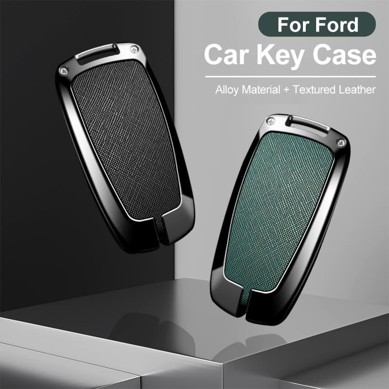 Zinc Alloy Leather Car Remote Key Case Cover For Ford Fusion Mustang Expedition F-450 F-350F150 Edge Explorer Mondeo Mk5 Focus