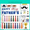 Day Father Theme Tie Hat Glasses Pattern Card Stickers Party Props Decoration