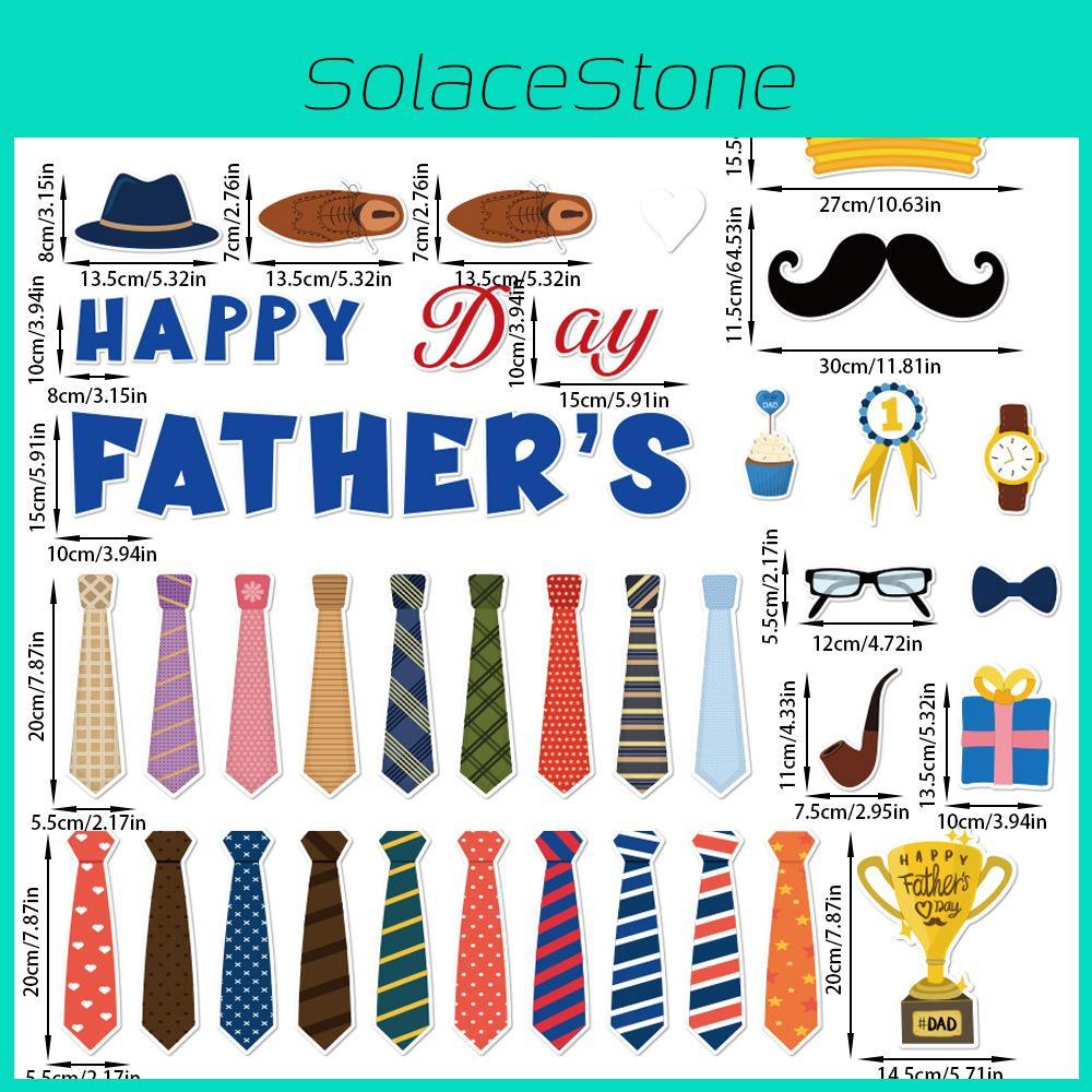 Day Father Theme Tie Hat Glasses Pattern Card Stickers Party Props Decoration