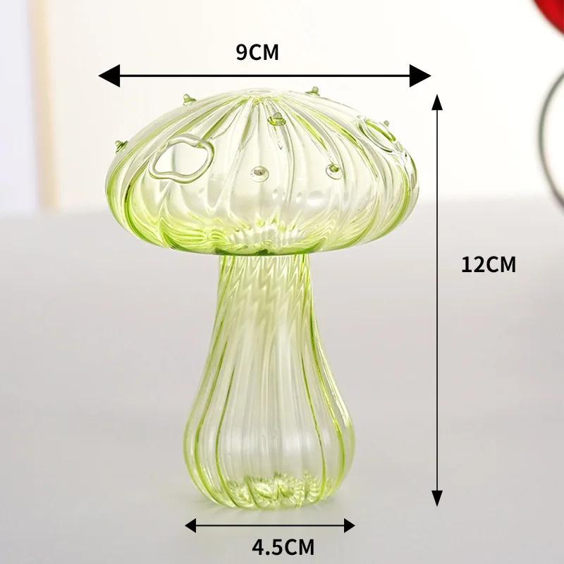 Transparent Jelly Color Mushroom Glass Vase Aromatherapy Bottle Home Small Vase Hydroponic Flower Pot Simple Table Decoration