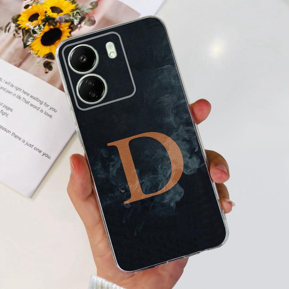 For Xiaomi Redmi 13C Case Redmi 13C 2023 Fashion Initial Letter Soft Silicone TPU Phone Cover For Redmi13C 13 C 4G