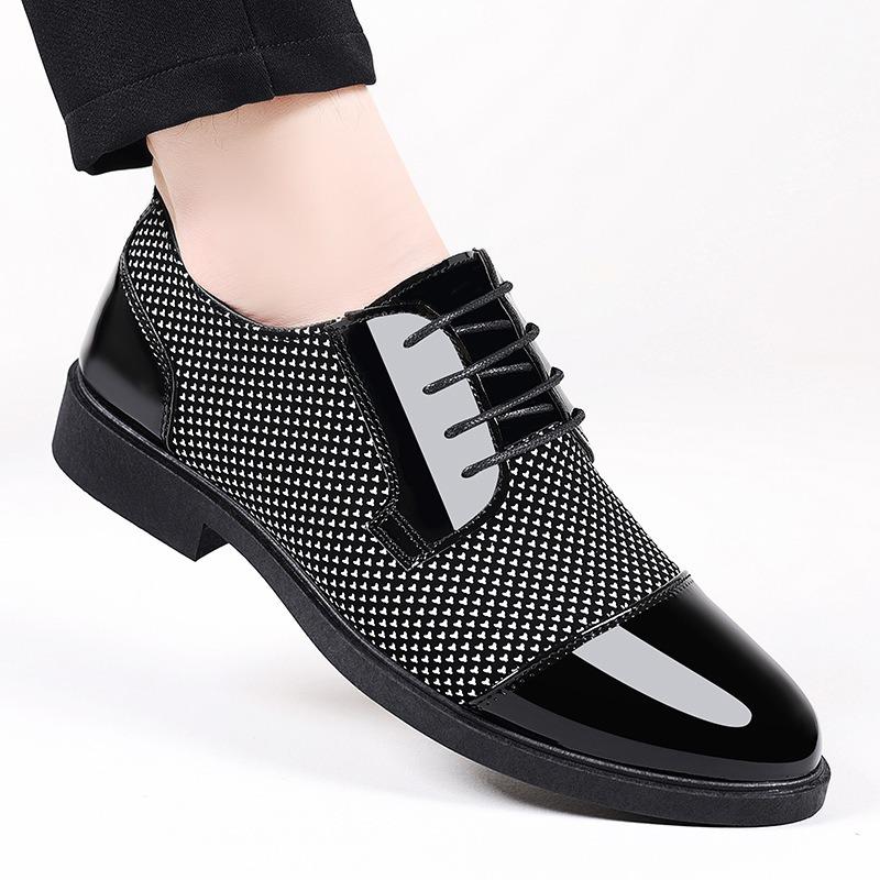 Lederschuhe grün britisch lässig Businesskleidung Lederschuhe Herrenschuhe Hochzeitsschuhe Innenhöhenerhöhung einzelne Schuhe wasserdicht Herrenleder