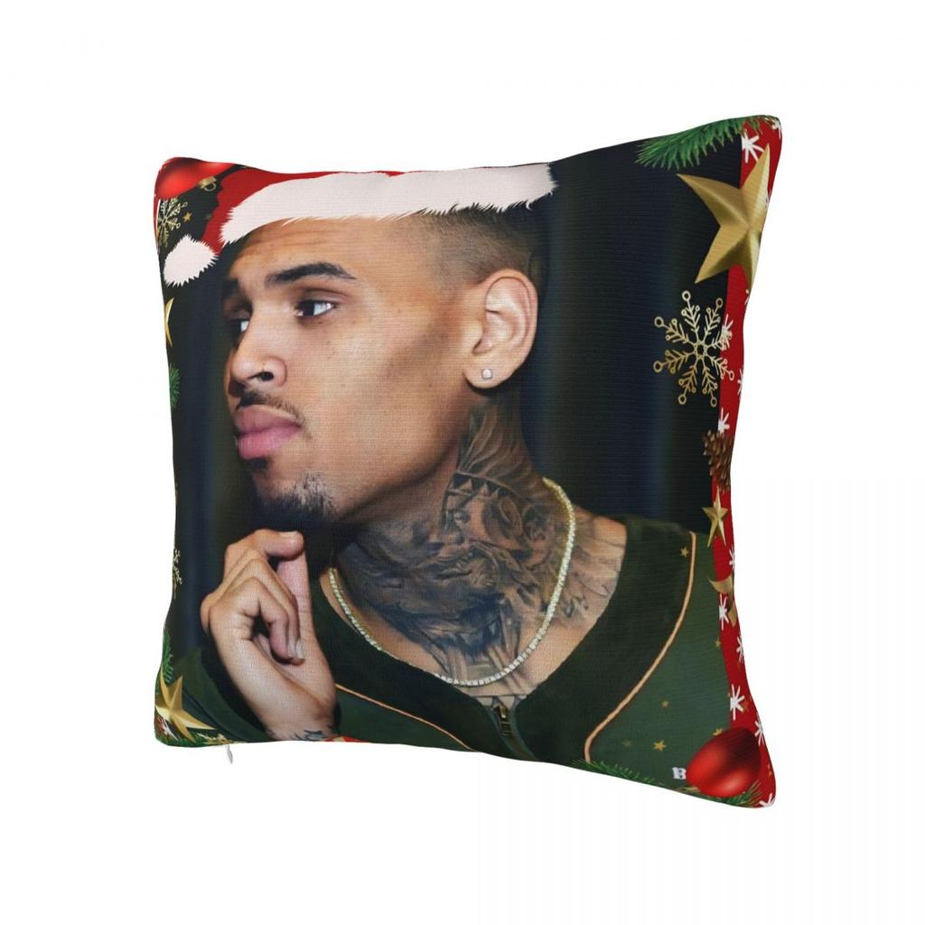 Pillow Cover Chris Brown Breezy Bowl Xx Tour Chrismas Graphic Cushion Cover Pillow Case For Sofa Bedroom Home Decor Pillowcases