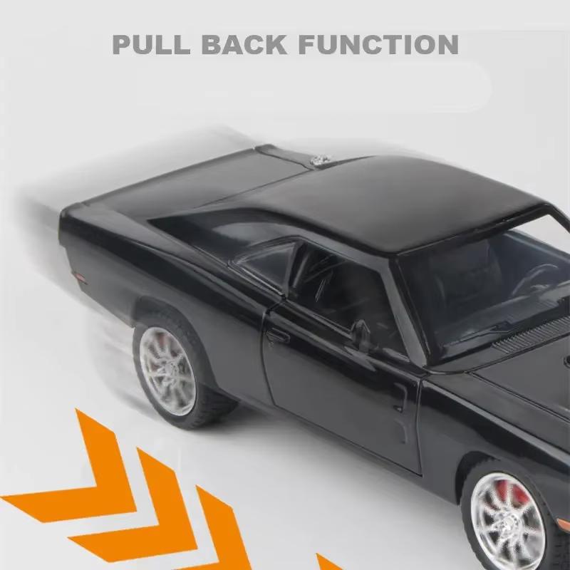 New 1:24 Challenger 1970 Fast & Furious 7 Alloy Car Model Diecasts Toy With Sound and Light Vehicles Decoration Toy For Kid Gift